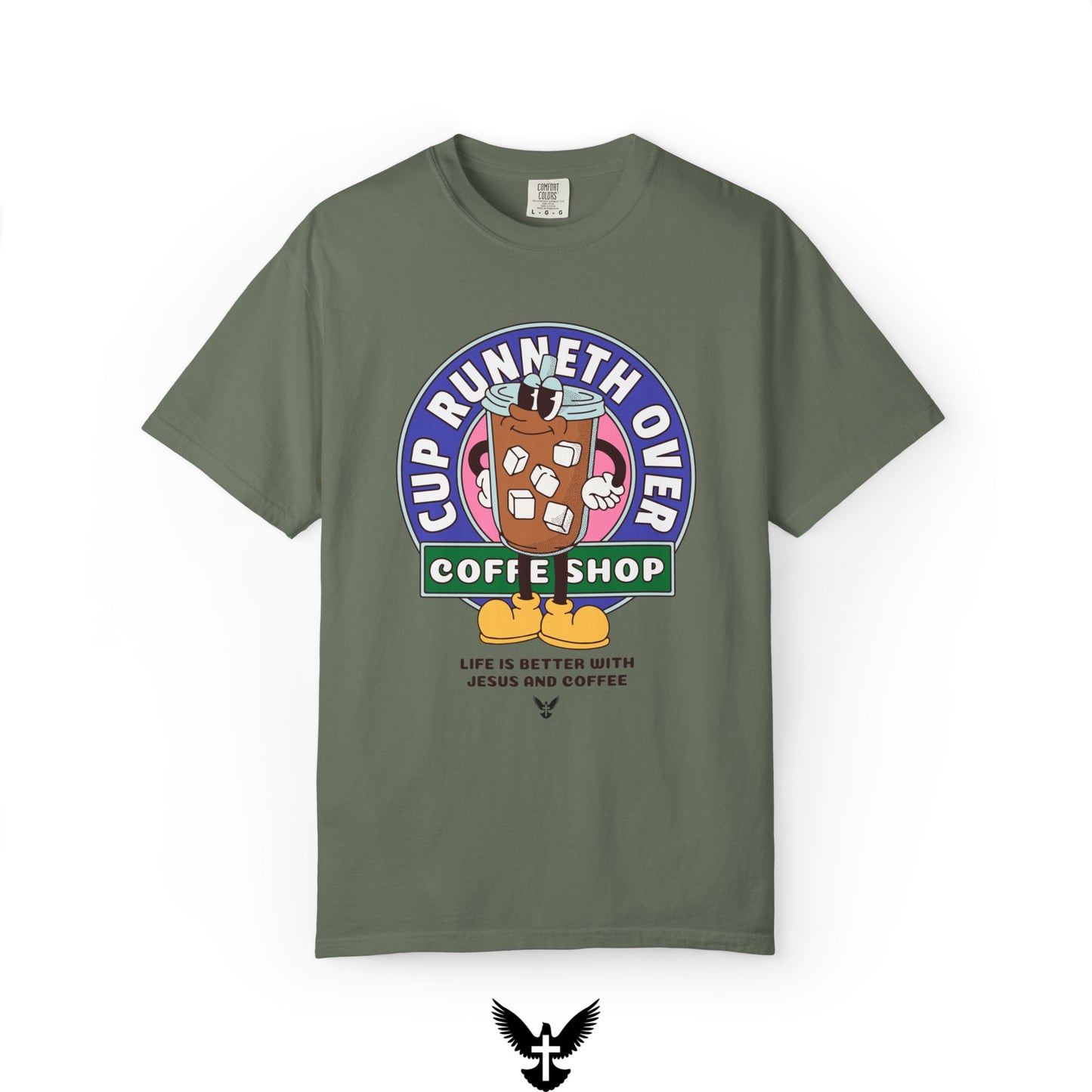 Cup Runneth Over Coffee Shop Tee