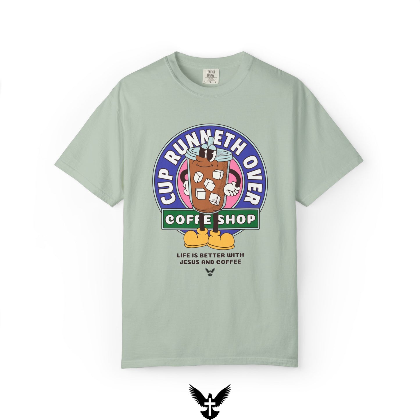 Cup Runneth Over Coffee Shop Tee