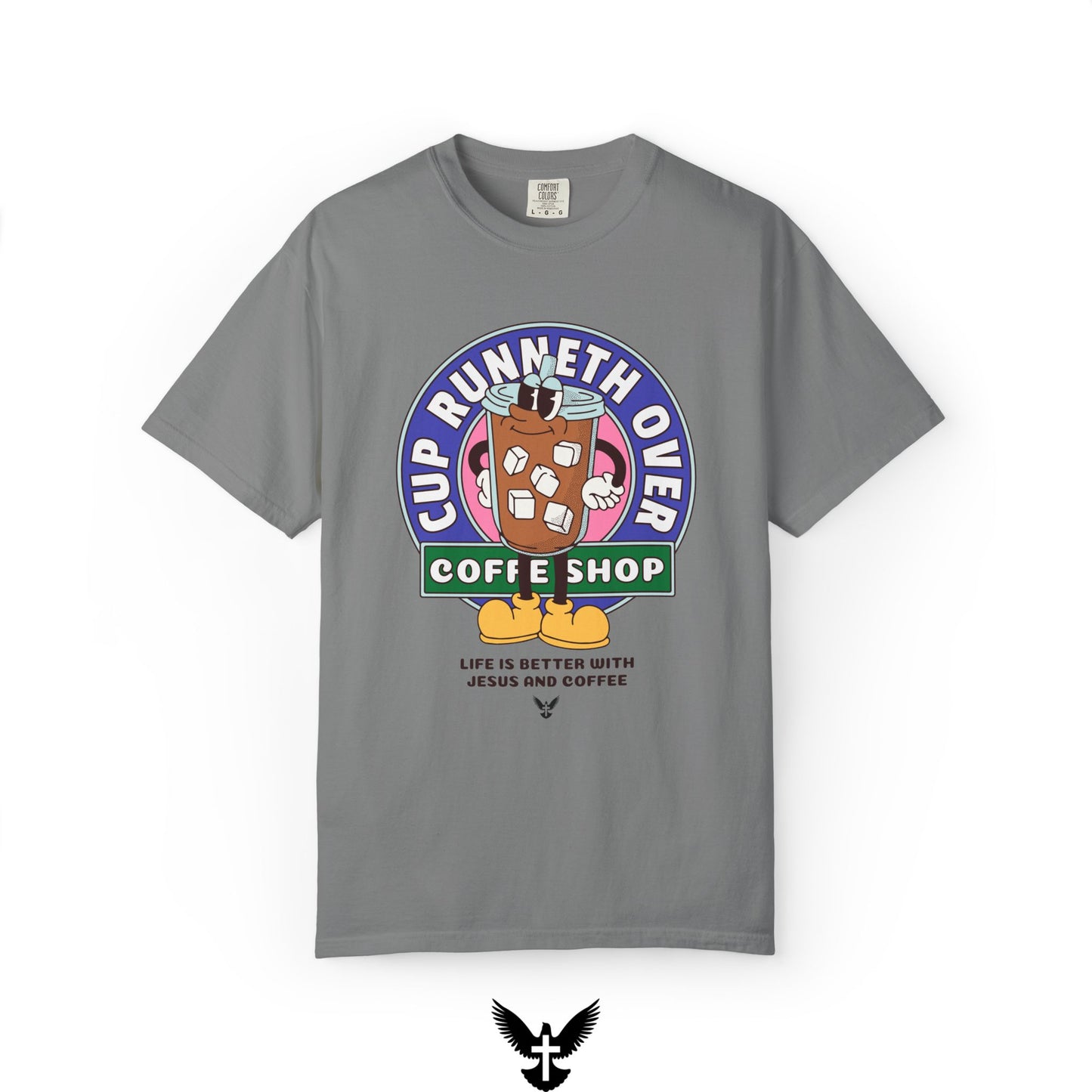 Cup Runneth Over Coffee Shop Tee