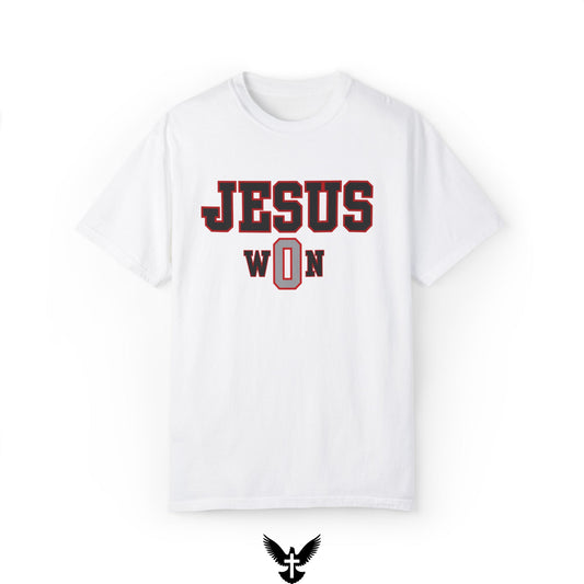 ‘Jesus Won’ Buckeyes Edition Unisex Comfort Colors T-shirt