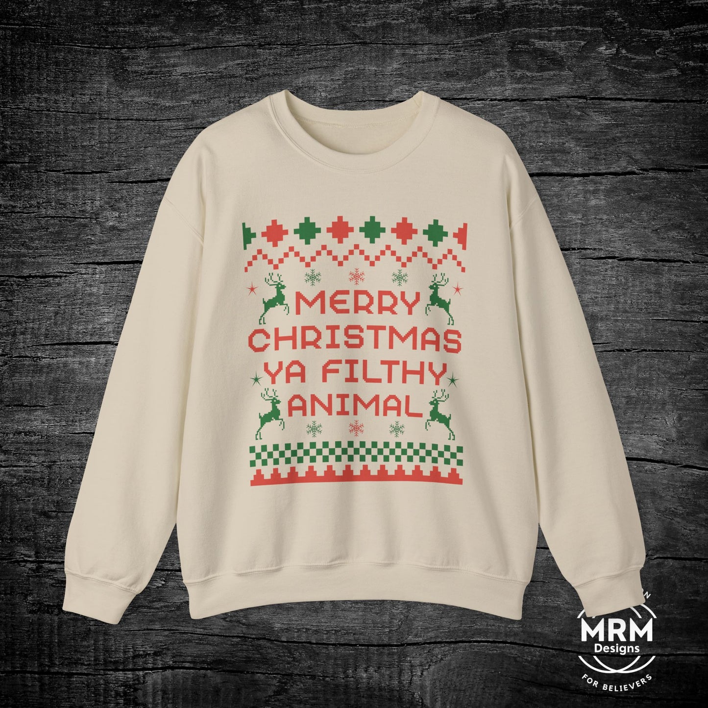 Merry Christmas Ya Filthy Animal Crewneck Sweatshirt - Unisex Holiday Fashion