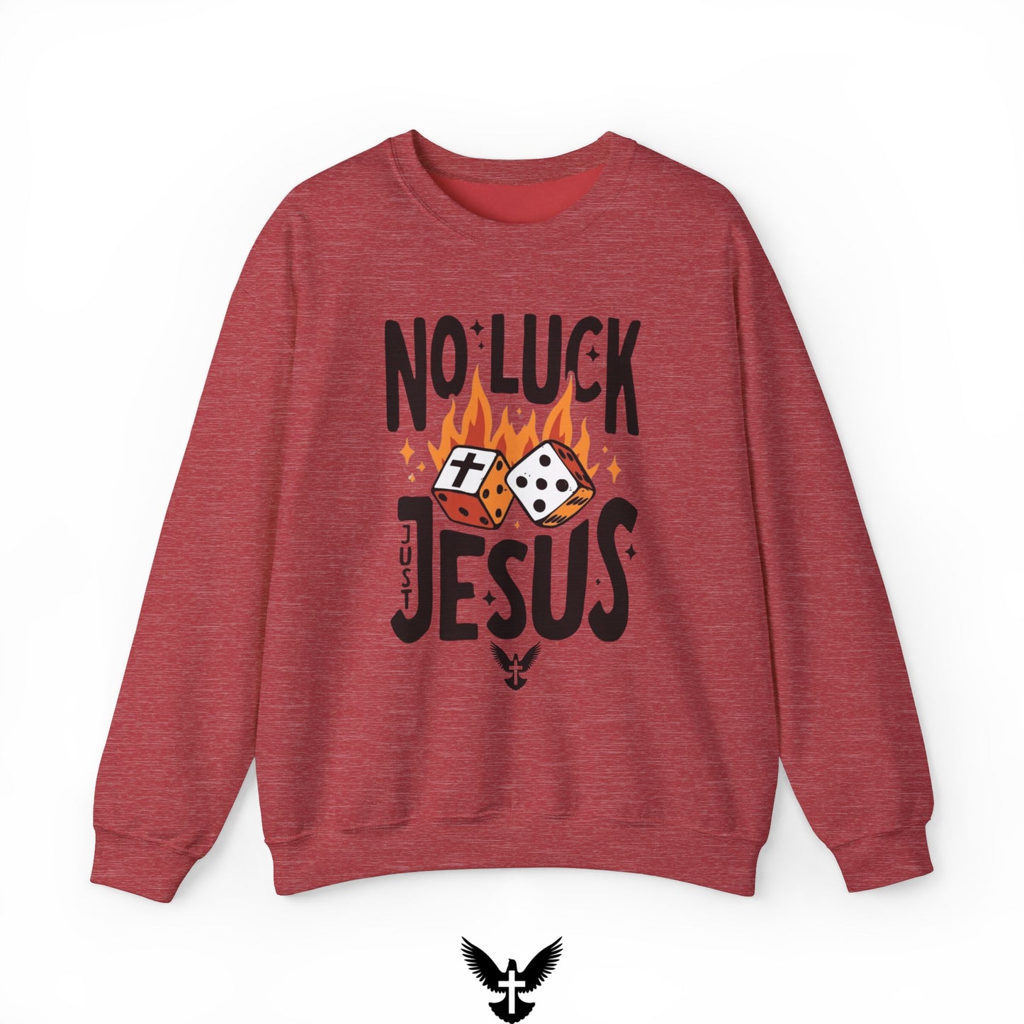 No Luck Just Jesus Unisex Crewneck Sweatshirt