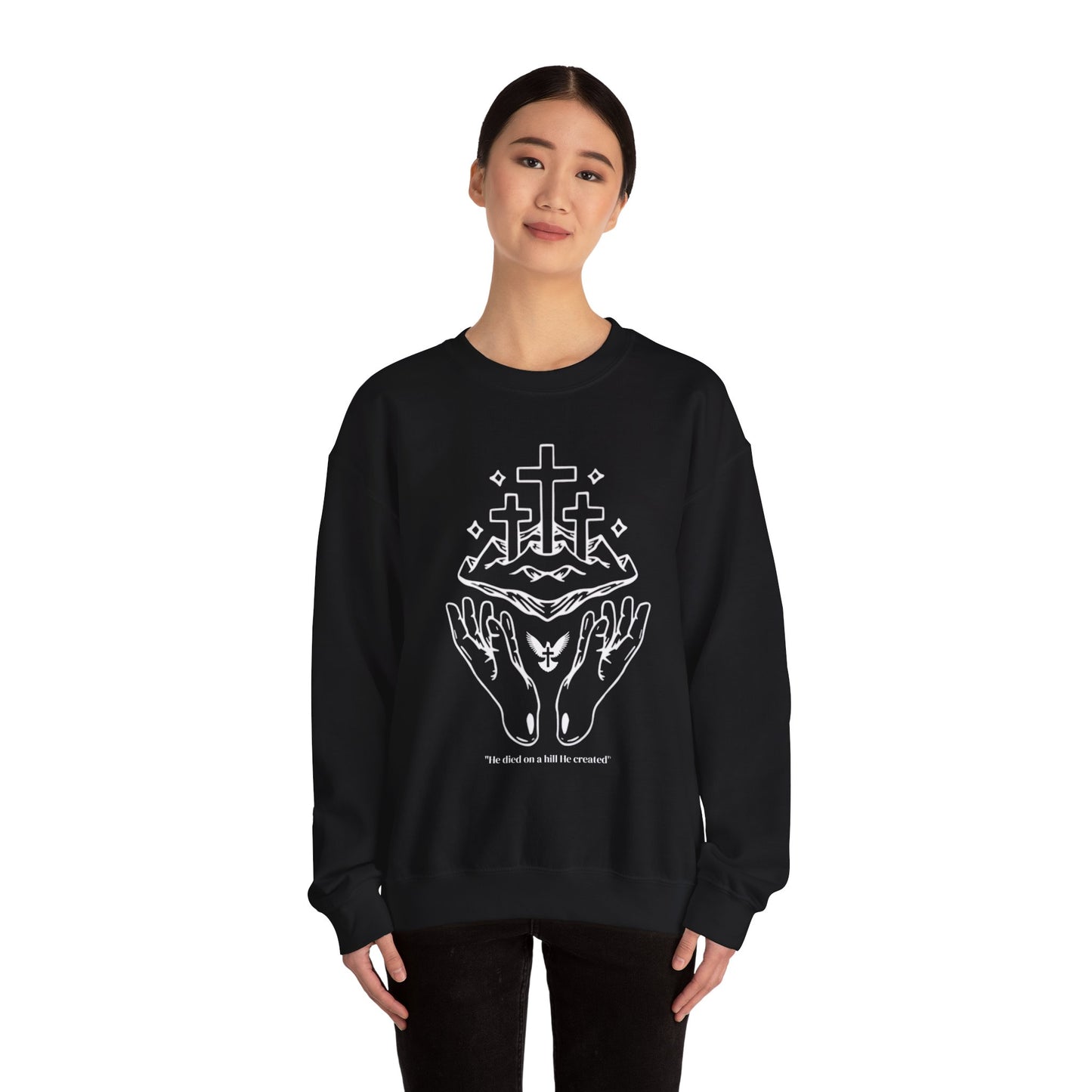‘On a Hill He Created’ Unisex Crewneck Sweatshirt
