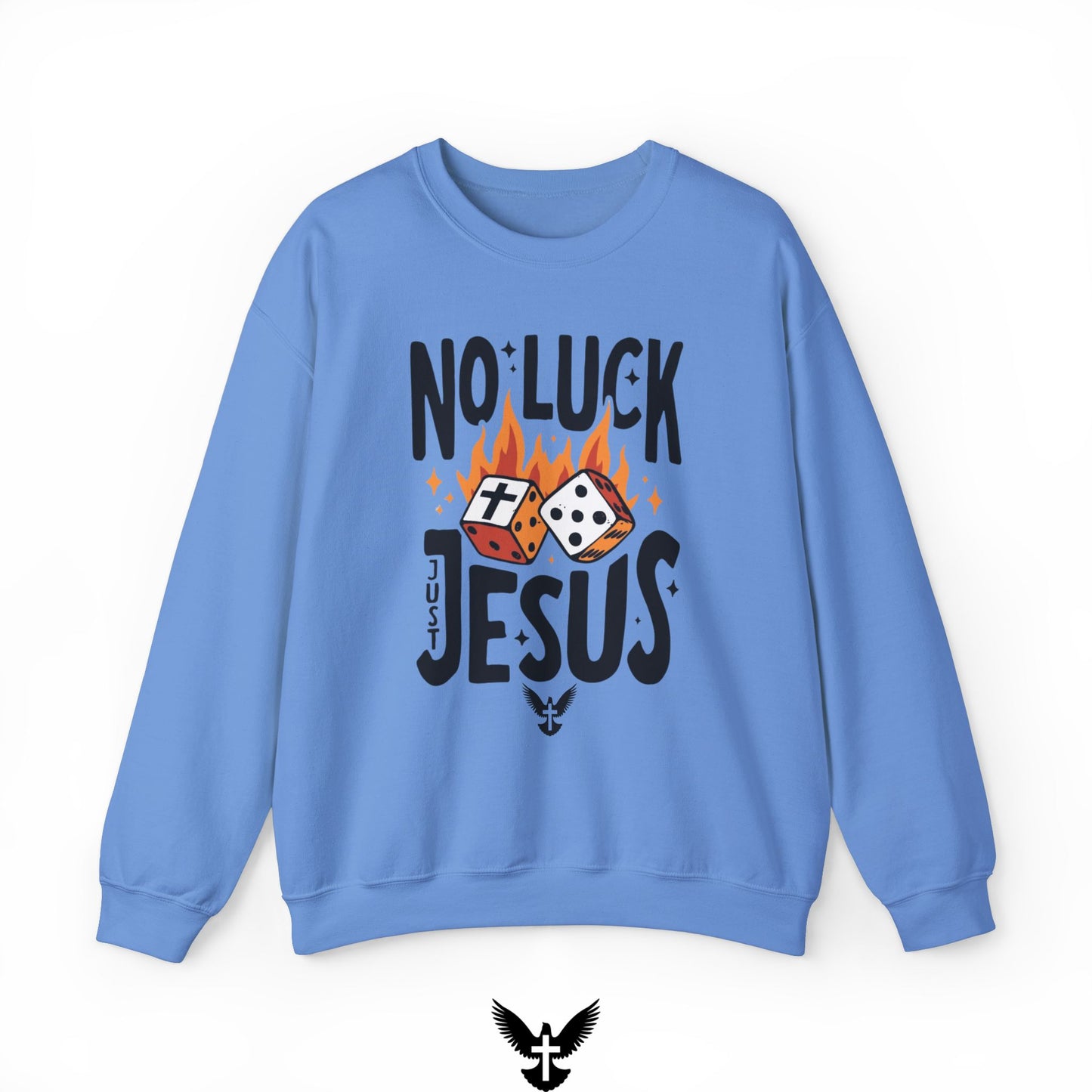 No Luck Just Jesus Unisex Crewneck Sweatshirt