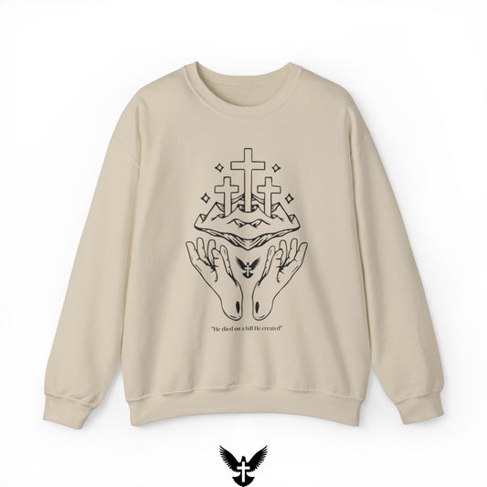 ‘On a Hill He Created’ Unisex Crewneck Sweatshirt