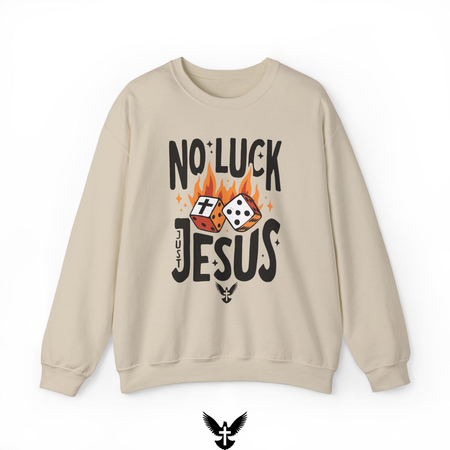 No Luck Just Jesus Unisex Crewneck Sweatshirt