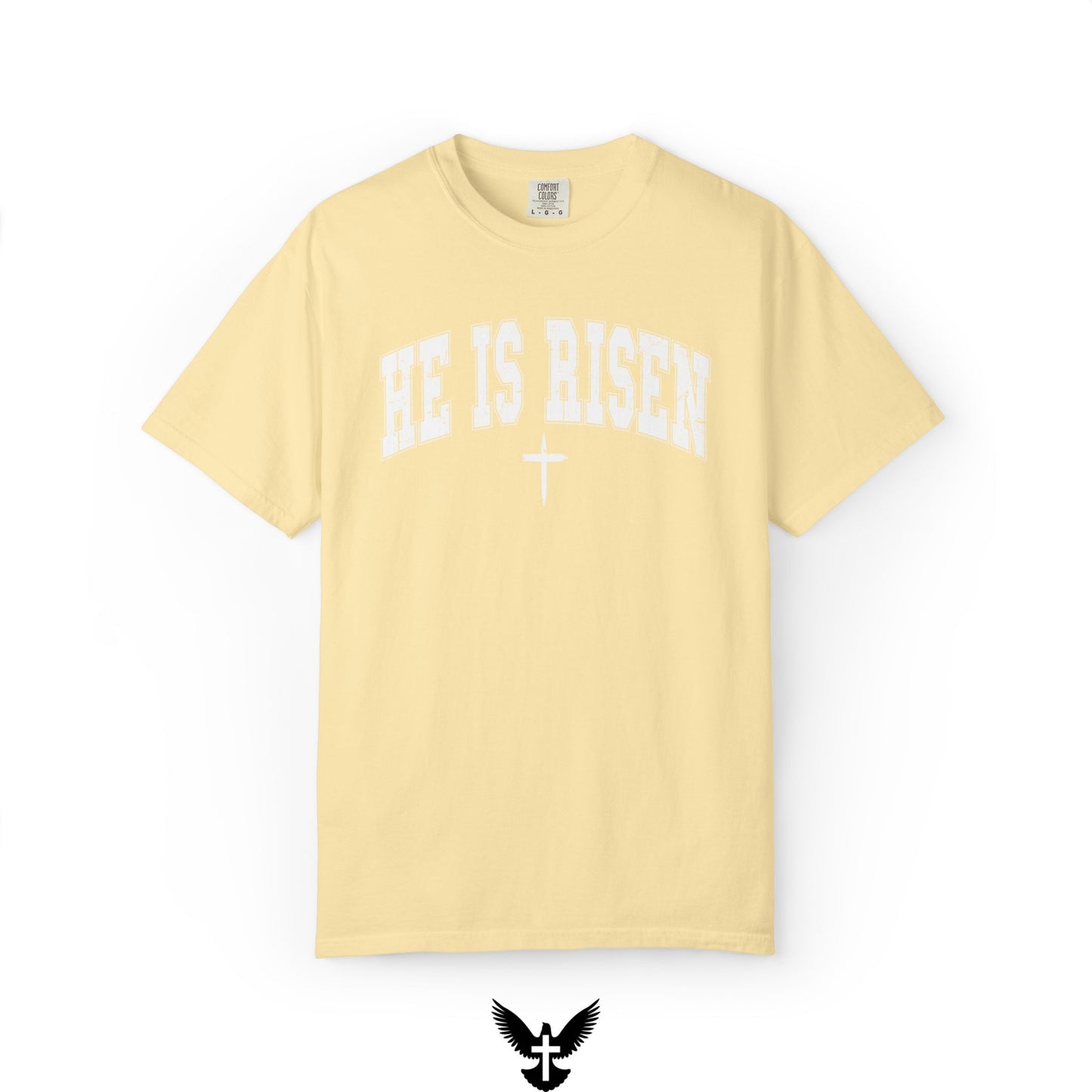 He is Risen Varsity Unisex Comfort Colors T-Shirt