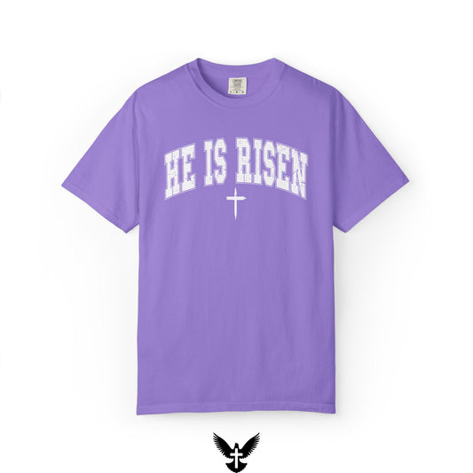 He is Risen Varsity Unisex Comfort Colors T-Shirt
