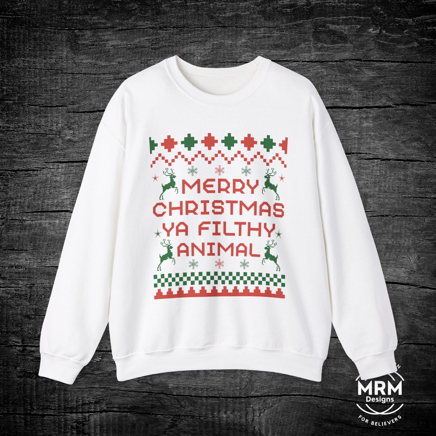 Merry Christmas Ya Filthy Animal Crewneck Sweatshirt - Unisex Holiday Fashion