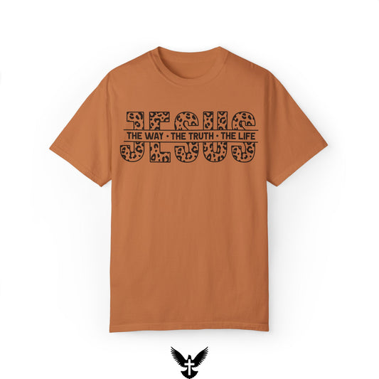 The Way, The Truth, The Life Bold Leopard Print Comfort Colors T-Shirt