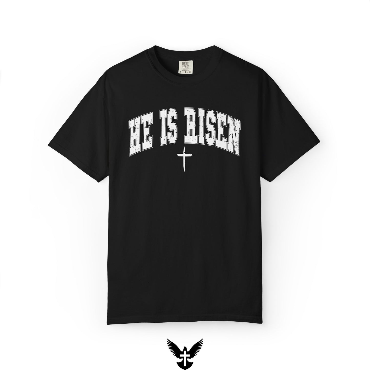 He is Risen Varsity Unisex Comfort Colors T-Shirt