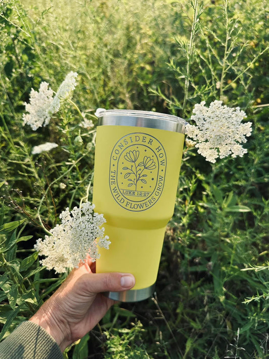 Luke 12:27 Wildflowers Tumbler